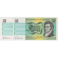 1968 $2 Note Star Note Consecutive Pair Phillips/Randall R83s good EF