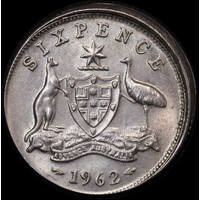 1962 Sixpence 2mm Offstrike Error about Unc