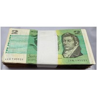 Bundle of 100 Circulated Australian Paper $2 Notes