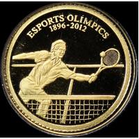Andorra 2010 Gold Half Gram Coin - Tennis