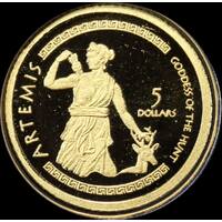Cook Islands 2009 Gold Half Gram Coin - Artemis