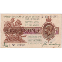 Great Britain 1917 1 Pound P# 351 About VF