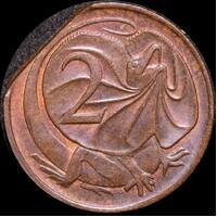 1967 Two Cents End of Bar Clipped Planchet Error about Unc