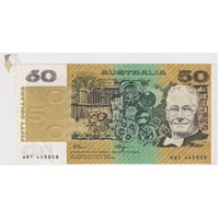 1990 $50 Note Fraser/Higgins Flap Error R512 GEF