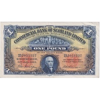 Commercial Bank of Scotland 1933 1 Pound P# S327 EF