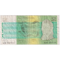 1985 $2 Note Johnston/Fraser Faded Intaglio Print Error R89 Very Fine CHECKING