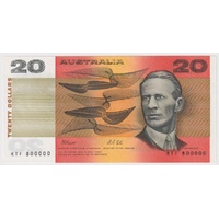 1991 $20 Note Fraser/Cole R413 Uncirculated Fancy Serial Number RTF 800000