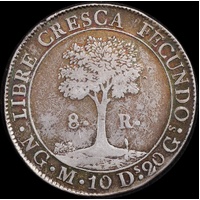 Guatemala 1824 Silver 8 Reales KM#4 Very Fine