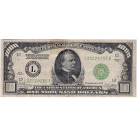 United States 1928 1000 Dollars P# 426 Very Fine (Repaired Tear)