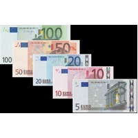 Euro 2002 Set of 5 Notes Uncirculated