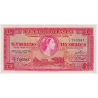 Bermuda 1957 10 Shillings Note P#19b Uncirculated