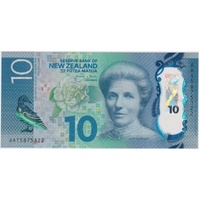 New Zealand 2015 10 Dollars AA Serials P#192 Uncirculated