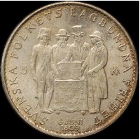 Sweden 1959 Silver 5 Kronor Gustaf VI Adolf KM#830 Uncirculated