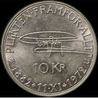 Sweden 1972 Silver 10 Kronor Gustaf VI Adolf KM#847 Uncirculated