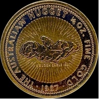 1987 Gold 1/4oz Uncirculated Coin Australian Nugget Series