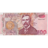 New Zealand 1992 100 Dollar Note P#181a Uncirculated