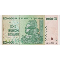 Zimbabwe 2008 1 Billion Dollars P#83 Uncirculated