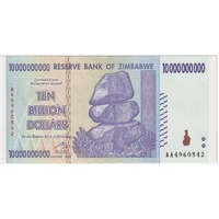 Zimbabwe 2008 10 Billion Dollars P#85 Uncirculated
