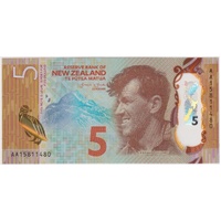 New Zealand 2015 5 Dollars P#191 AA15 Uncirculated