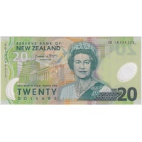New Zealand 2014 20 Dollars P#187c Uncirculated