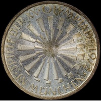 Germany 1972-F Silver 10 Deutsche Mark KM#130 Uncirculated Olympics