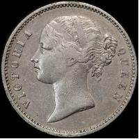 India (British) 1840 Silver 1 Rupee KM#457 Very Fine