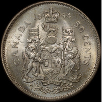Canada 1964 Silver 50 Cents KM#456 Uncirculated