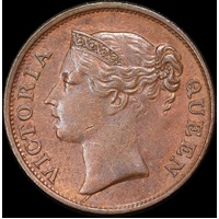 India (British) 1845 Copper 1/2 Cent KM#2 GEF