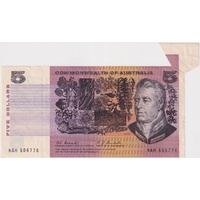 1967 $5 Note Coombs/Randall R202 33mm Note Flap Error about EF