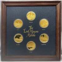1987 The Lord Mayors Medals Set of 6 Gold Plated Silver Medals