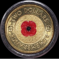 2018 $2 Coin Red Poppy Uncirculated Ex Anniversary Folder