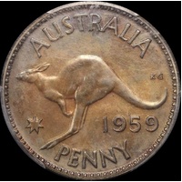 1959 Melbourne Proof Penny PCGS PR63BN