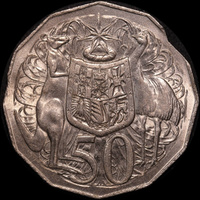 1975 50 Cent Error Double Clipped Planchet about Unc