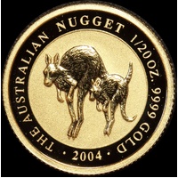 2004 Gold 1/20ozt Kangaroo Nugget Specimen Coin