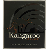 2018 $25 Gold Proof Coin Kangaroo at Sunset
