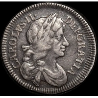 1683 Silver Fourpence Charles II Sp# 3384 AVF