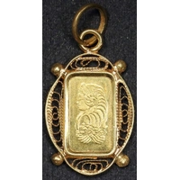 PAMP Suisse Fine Gold 1 gram Minted Ingot in 18ct Frame