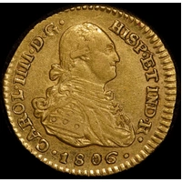 Colombia 1806 Gold Escudo KM# 56.2 good VF