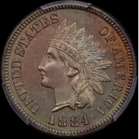USA 1884 Indian Cent KM#90a PCGS PR63BN