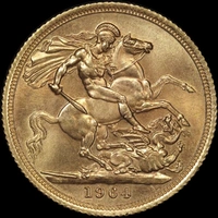 United Kingdom 1964 Gold Sovereign S#4125 Uncirculated