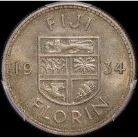 Fiji 1934 Silver Florin KM# 5 Uncirculated PCGS MS63