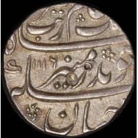 India (Mughal Empire) AH1116/48 (1705-1706) Silver Rupee KM# 300.30 Aurangzeb about EF
