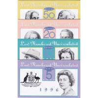 1996 Annually Dated Polymer Banknote Set Deluxe
