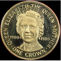 Isle of Man 1980 Gold Crown KM#68c Queen Mother 80th Birthday