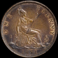 Great Britain 1891 Copper Penny KM# 755 good EF