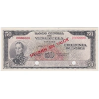 Venezuela 1961 Specimen 50 Bolivares P# 44s Uncirculated