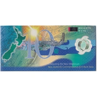 New Zealand 2000 10 Dollar Folder P# 190a Uncirculated