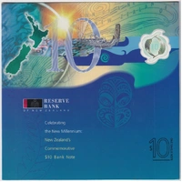 New Zealand 2000 10 Dollar Presentation Folder P# 190a Uncirculated