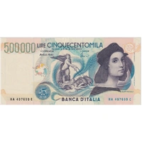 Italy 1997 500,000 Lire (Raffaello) P# 118 about Uncirculated