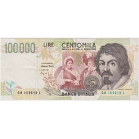 Italy 1994 100,000 Lire (Caravaggio) P# 117 EF